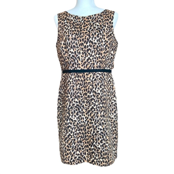 Loft Women’s sleeveless sheath style animal print dress - Sz 10P - Picture 2 of 15